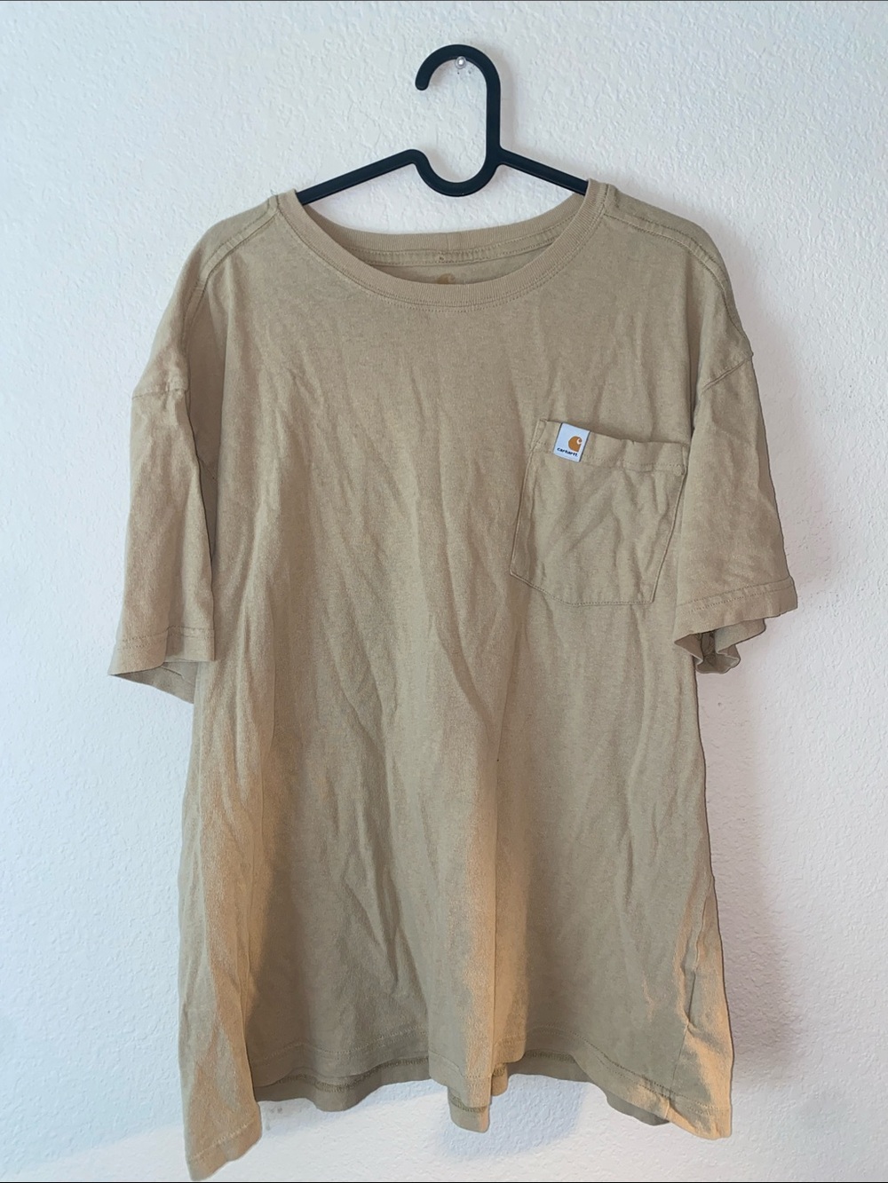 🎈Tan Carhartt Men's K87 Loose Fit Short Sleeve TShirt with a front chest pocket! - Picture 2 of 6